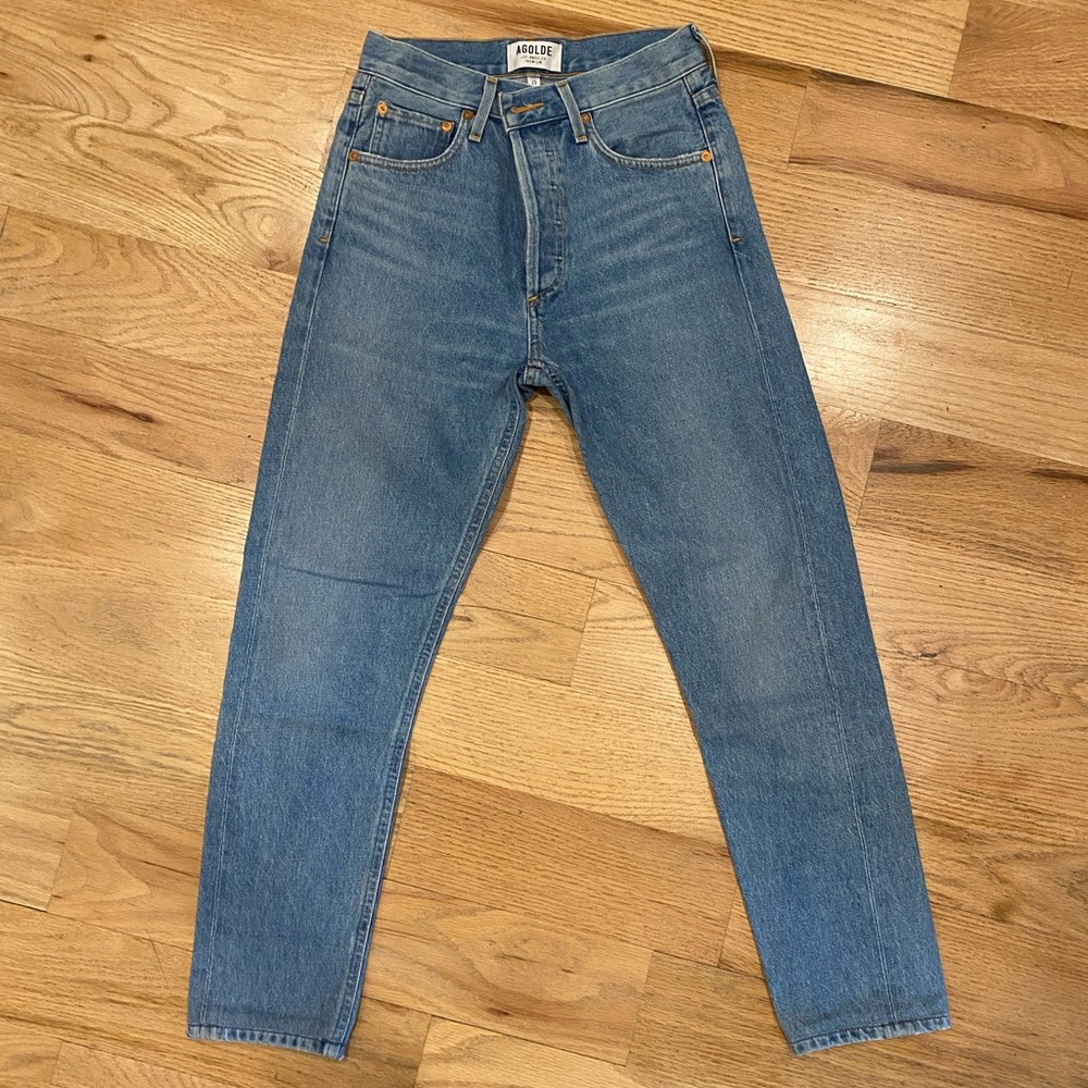 AGOLDE Medium Wash Blue Jeans. Slim fit. High waist.